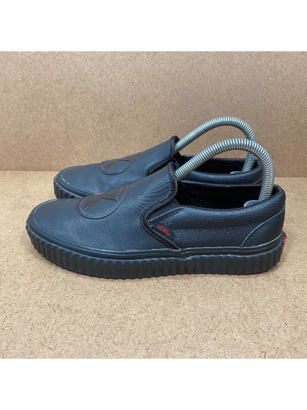 Vans X Marvel Black Widow Classic Slip-On Shoes Black/Red Womens Size 7.5 Casual